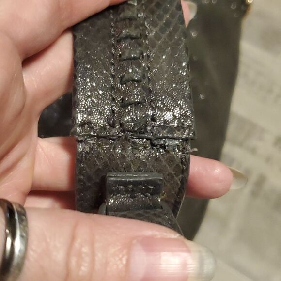 GUC Metallic Faux Snake Silver Gray OrYany LG Hobo Bag - Picture 4 of 10